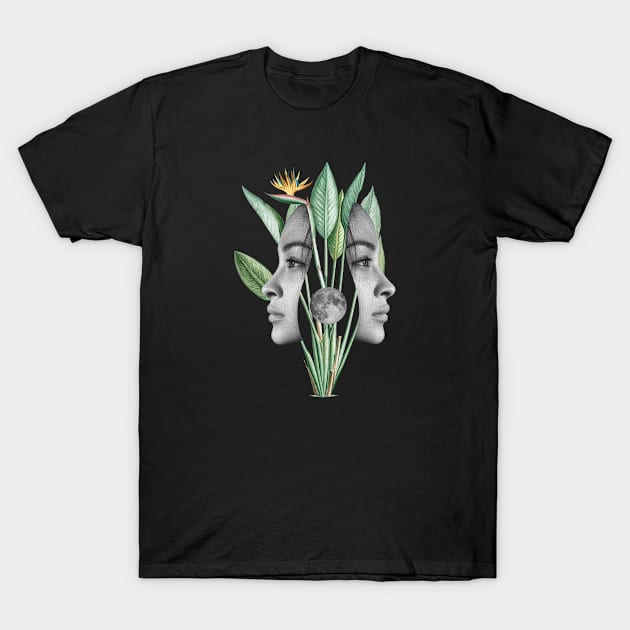 Surreal Floral Collage Art T-Shirt by EquilibriumArt